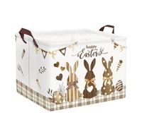 Clastyle Cesto portabiancheria pieghevole a forma di coniglio pasquale, impermeabile, per ragazzi e ragazze, per camera da letto, marrone, 40 x 30 x 30 cm