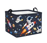 Clastyle Cesto Portabiancheria Spazio Cestino Portaoggetti Cosmico Cesta Biancheria Genitori per Organizzare Giocattoli Vestiti, Astronauta, 40x30x30 cm