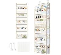 Clastyle Portaoggetti da Appendere Dinosauro Organizer da Appendere per Bambini Vestiti Pannolino Giocattolo Organizzatore Appeso da Porta per Camera da Letto Bagno, Magia, 5 Scomparti