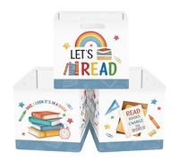 Clastyle Set di 3 Cubi Portaoggetti Ripiegabili Apprendimento Kallax Contenitori Maniglia per Scaffale Scatole Portaoggetti Genitore per Libro Giochi,Libro Arcobaleno,30x30x30 cm