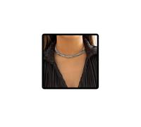 Clataly Chunky Sfera Pendente Collana Esagerata Multi-strato Dichiarazione Collana Bracciali Catene Spesse Gioielli per le Donne Ragazze (Collana d'argento B)