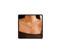 Clataly Clover Flower Collana Colorful Five-Leaf Choker Collana Multi-strato Snake Bone Chain Gioielli Regolabili per le Donne Ragazze (Nero)