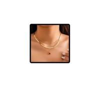 Clataly Clover Flower Collana Colorful Five-Leaf Choker Collana Multi-strato Snake Bone Chain Gioielli Regolabili per le Donne Ragazze (Rosso)