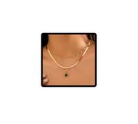 Clataly Clover Flower Collana Colorful Five-Leaf Choker Collana Multi-strato Snake Bone Chain Gioielli Regolabili per le Donne Ragazze (Verde)