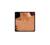Clataly Clover Flower Collana Colorful Five-Leaf Choker Collana Multi-strato Snake Bone Chain Gioielli Regolabili per le Donne Ragazze (Bianco)