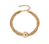 Clataly Collana Esagerata Multi-strato Dichiarazione Bracciali Catene Spesse Gioielli per le Donne Ragazze (Collana d'oro A)
