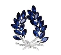 Clataly Cristallo Bauhinia Bouquet Spilla Anti Glare Sicurezza Pin Strass Spilla di Grano Completo Accessori Gioielli per le Donne Ragazze (Blu)