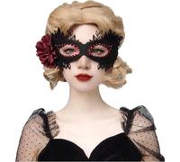 Clataly Fiore Spider Morte Dio Maschera Halloween Mezza Faccia Adulto Cristallo Mascherato Costume Del Partito Cosplay Foto Props per Le Donne Ragazze (Maschera B)