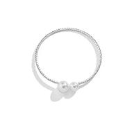 Clataly Imitation Pearl Open Collana Semplice Single Layer Bracciali Argento Cristallo Delicato Open Choker Collana Gioielli per le Donne e le Ragazze (Bracciale di perle)