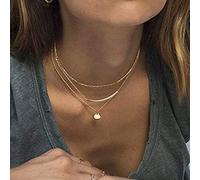 Clataly Layered Choker Collane Metal Tube Paillette Collana Gioielli per le donne e le ragazze