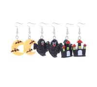Clataly Pumpkin Ghost Bat Dark Castle Orecchini Set Halloween Accessori Divertenti Gioielli per le Donne (A)