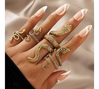 Clataly Vintage Snake Open Rings Crystal Cross Index Finger Ring Pintail Anello Gioielli Regali per le donne e le ragazze (Oro)