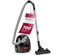 Clatronic Aspirapolvere risparmio energetico da 700 watt | con sistema di microfiltro a 5 pieghe | spazzola reversibile per pavimenti e bocchetta per spazzola/spazzolino | BS 1300 N antracite