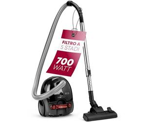 Clatronic Aspirapolvere risparmio energetico da 700 watt | con sistema di microfiltro a 5 pieghe | spazzola reversibile per pavimenti e bocchetta per spazzola/spazzolino | BS 1300 N antracite