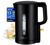 Clatronic Bollitore elettrico da 1,7 l, 2200 W, per un riscaldamento rapido, senza BPA, utilizzabile con una sola mano, indicatore del livello dell'acqua, Kettle, protezione da surriscaldamento, WK