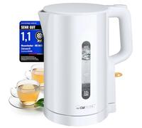 Clatronic Bollitore elettrico da 1,7 l, 2200 W, per un riscaldamento rapido, senza BPA, utilizzabile con una sola mano, indicatore del livello dell'acqua, Kettle, protezione da surriscaldamento, WK