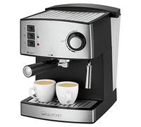 Clatronic cafe café a cappucino 3643 Machine expresso acier inoxydable Front, pression de vapeur 15 bar, 1,6 l, réservoir à eau amovible Noir, 850 W, 2 liters, schwarz-inox, ES 3643