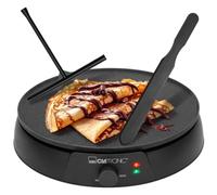 Clatronic® Crêpes Maker CM 3849 - Spatola per Crepes, con distributore di | Crepe Maker Ø 30 cm, superficie di cottura | Termostato regolabile | Indicatore di cottura | 1200 W Crepe Maker |