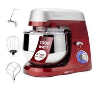 Clatronic KM 3709 - Impastatrice potente, coperchio paraspruzzi trasparente, controllo elettronico della velocità e funzione pulse, colore rosso