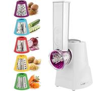 Clatronic ME 3604 | Multi Express, per il taglio, grattugiare e grattugiare | 5 funzioni | grande apertura di alimentazione | affettaverdure | affettaverdure | colore bianco