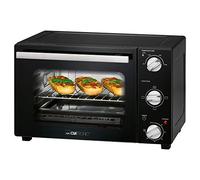 Clatronic Mini-four MBG 3726, petit four avec chaleur supérieure et inférieure, parfait pour les pizzas, les petits pains et les caravanes/camping, four à pizza/camping avec minuteur et accessoires