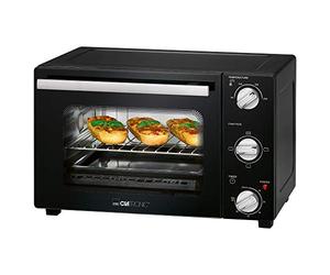 Clatronic Mini-four MBG 3726, petit four avec chaleur supérieure et inférieure, parfait pour les pizzas, les petits pains et les caravanes/camping, four à pizza/camping avec minuteur et accessoires
