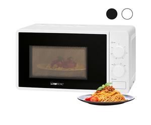 Clatronic MW 791 - Forno a microonde, 700 W, 20 l, timer da 30 minuti con segnale finale, 6 livelli di potenza, illuminazione per camera da letto, bianco