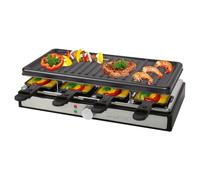 Clatronic® Raclette per 8 persone con piastra rimovibile | Raclette Grill con rivestimento antiaderente | incl. 8 padelle | Raclettes con alloggiamento Cool Touch | RG 3757