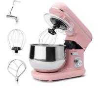 Km 3711 Rock'n'retro Impastatrice Con Coperchio Paraspruzzi Trasparente Con Apertura Di Ricarica, 1100 Watt, 5 Litri, Braccio Girevole Multifunzione Pink