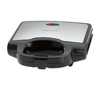 Clatronic ST 3778 - Tostapane elettrico per sandwich sandwich con piastre triangolari (antiaderente), regolatore automatico della temperatura, 750 Watt, nero con inserto in acciaio INOX