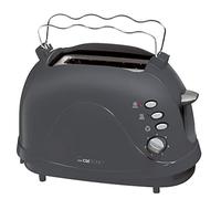 Clatronic TA 3565 - Tostapane a 2 fette, alloggiamento Cool-Touch, supporto per panini (integrato), funzione di riscaldamento, funzione scongelamento, funzione di arresto rapido, grigio