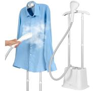 Clatronic, Vaporizzatore per indumenti TDC3809 Bianco 1600 W con serbatoio rimovibile da 1,2 l, impostazione vapore a 3 stadi, asta telescopica da 1,5 m, accessori inclusi