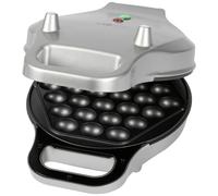 Clatronic WA 3772 - Piastra per waffle, per Bubble Waffle, teglia a esagono (rivestimento antiaderente), funzione rotazione (180°), risultati di cottura uniformi, colore: argento