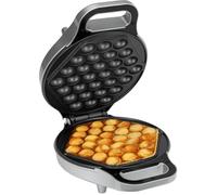 Clatronic WA 3772 - Piastra per waffle, per Bubble Waffle, teglia a esagono (rivestimento antiaderente), funzione rotazione (180°), risultati di cottura uniformi, colore: argento