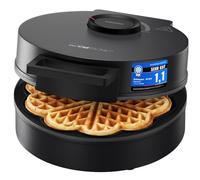 Clatronic WA 3832 - Piastra per waffle a forma di cuore, con rivestimento antiaderente, regolazione continua per abbronzatura, per waffle maker a forma di cuore, 1200 W, WA 3832, colore: Nero