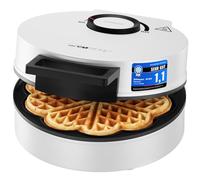 Clatronic WA 3832 - Piastra per waffle a forma di cuore, con rivestimento antiaderente, regolazione continua per abbronzatura, per waffle maker a forma di cuore, 1200 W, colore bianco
