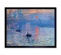 Claude Monet Impression Sunrise Old Master Painting Art Print Framed Poster Wall Decor 12X16 Inch Alba Vecchio maestro Pittura Manifesto Parete