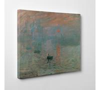 Claude Monet Impressione levar del Sole Stampa su Tela Canvas Vernice Pennellate
