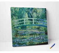 Claude Monet Ninfee e Ponte Giapponese Stampa su Tela Vernice Pennellate