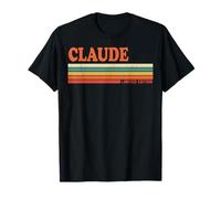 Claude Retro Personalizzato Nome Vintage Stripes Maglietta