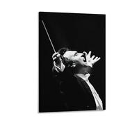Claudio Abbado - Poster su tela, motivo: direttore d'orchestra, decorazione da parete