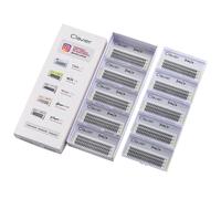 Clavier BDU2O Set di ciglia Ciglia a grappolo più morbide in seta sintetica 10 scatole per set Ciglia naturali a fascia nera