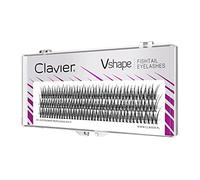 Clavier Ciglia artificiali in ciuffi Fishtail C-Curl | 10 ciglia/ciuffo | Lunghezze 8-14 mm | Aspetto naturale, effetto 3D (16 mm)