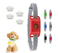 Clavya Tags For Dogs, Clavya Natural Collar For Dog, 100% Natural Ingredients, Waterproof Design, Dog Tags Personalized, Adjustable Size For Small Medium And Large Dogs (Red,Collar +4 filling)
