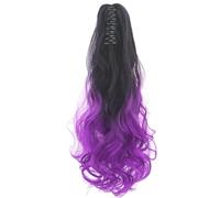 Claw Clip Cotail Extension 24 Sintetico Long Wavy Curly Fallo Coda di cavallo per donne Colore Gradiente Corso di cavallo ESTENSIONI PER IL MAGGIO