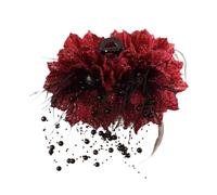 Claw Clips Barrette Floreali con Tasselli e Perline in Chiffon