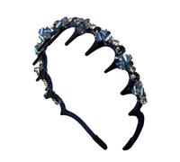 Claw Headband, Elegant Braid Hair Hoop, 5.51x5.51x1.57 Inches Rhinestones and Teeth, Fashion Hair Accessory, Non-Slip Stylish Band for Daily Wear, Gym, Travel, Summer Festivals