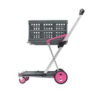 CLAX® Carrello a mano, carrello per il trasporto, carrello a piattaforma, con scatola pieghevole, rosa