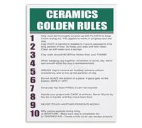 Clay and Ceramics Poster Foundational Rules and Tips for Successful Pottery Making Kitchen Decor(Framed,12x18inch(30x45cm))