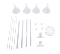 Clay Bead Beading Tools Kit, Beading Funnel for Bracelet and Necklace Making, Efficient Jewelry Craft Set with 4 Funnels 4 Needles 4 Stoppers for Clay Beads DIY Projects